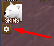 The Settings icon in Bear Simulator