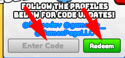 The code redeeming interface in Toilet Race Simulator