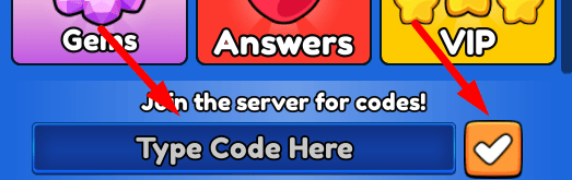 The code redeeming interface in Math Tower Race