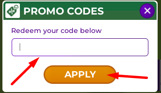 The code redeeming interface in WimbleWorld Tennis