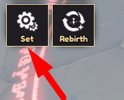 The Set button in StarRail Simulator