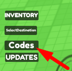 The Codes button in Blox Fruit But Bad