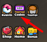 The Codes button in Coffee Shop Tycoon