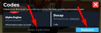 The code redeeming interface in RAMPANT