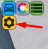 The Settings icon in Poly Drift