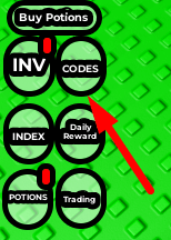 The Codes button in Influencer RNG