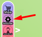 The Settings button in Smoothie Factory Tycoon