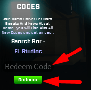 The code redeeming interface in Clover Battlegrounds