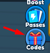 The Codes button in Race Merge Simulator