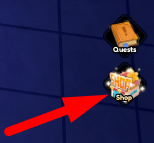 The Shop button in Anime Fortress