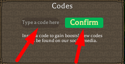 The code redeeming interface in Mystic Magic