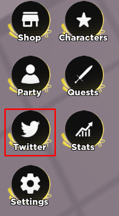 One Blox Simulator Twitter button