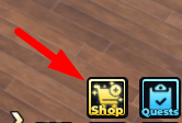 The Shop button in Anime Dungeon Fighters