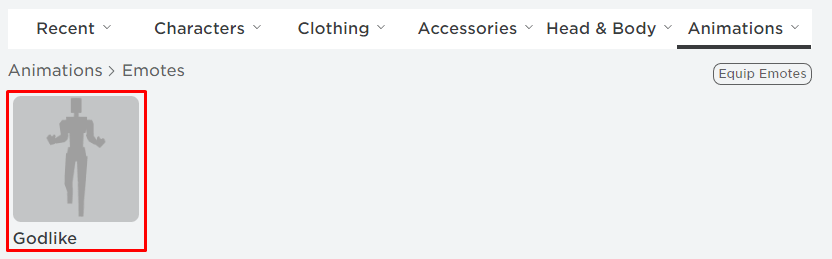 Equip emotes desktop godlike emote example