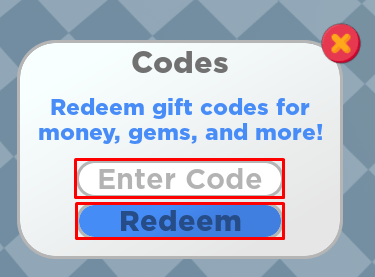 Apartment Tycoon enter codes box