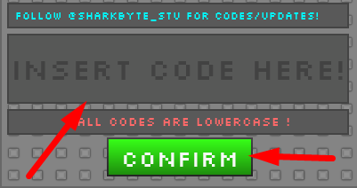 The code redeeming interface in Brick Adventure