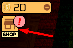 The Shop button in Escape Room