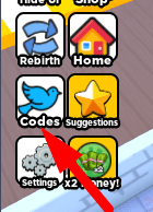 The Codes button in Pizzeria Tycoon