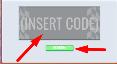 The code redeeming interface in Super Car Obby