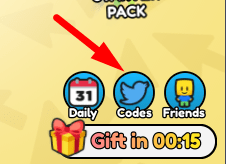 The Codes button in Slap A Friend