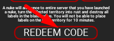 The Redeem code button in World Roleplay