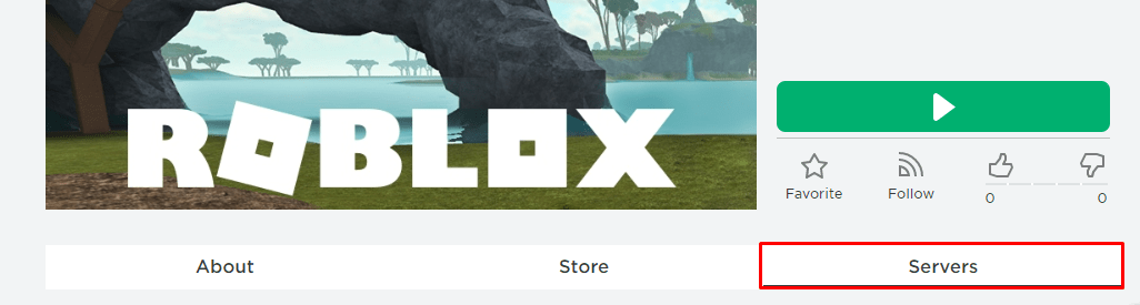 The servers tab to create a Roblox VIP server