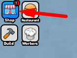 The Shop button in Restaurant Business