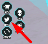 The Codes button in SpiderMan Simulator