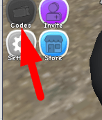 The codes button in Vacuum Eating Simulator