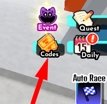 The Codes button in Super Skiing Race