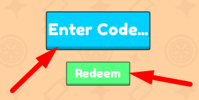 The code redeeming interface in Custom Car Tycoon