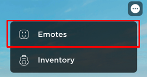 Roblox emotes menu button