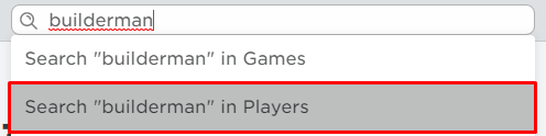 Searching for a player on Roblox