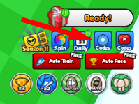 The Codes button in Ski Race Simulator