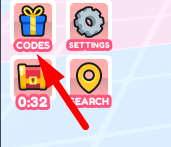 The Codes button in Burger Store Tycoon