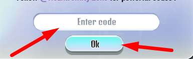 The code redeeming interface in Swim Race Simulator