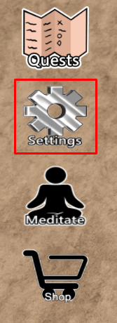 Aniverse settings button