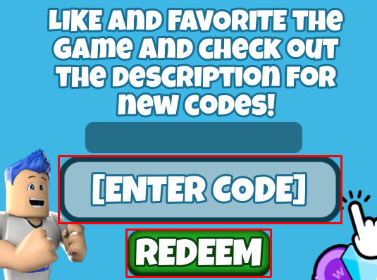 Tapping Gods enter codes box