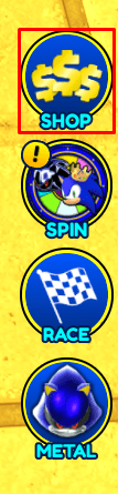 Sonic Speed Simulator shop button