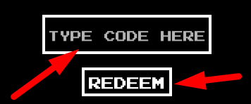 The code redeeming interface in BUCKSHOT FRENZY