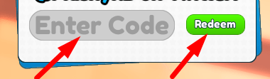 The code redeeming interface in Fruit Ninja Simulator