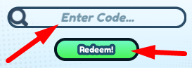 The code redeeming interface in Dream Life Tycoon