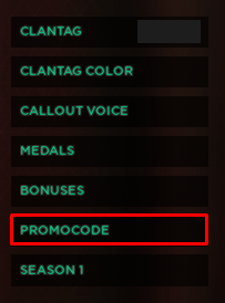 RECOIL promocode button