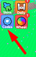 The Codes button in Ball Eating Simulator