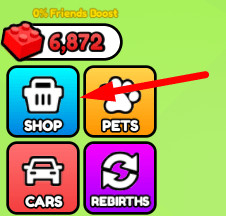 The Shop button in Car Race