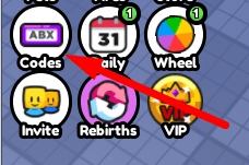 The Codes button in Car Race Clicker