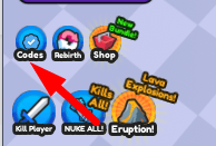 The Codes button in Streamer Tycoon