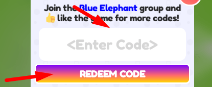 The code redeeming interface in Unicorn Tycoon