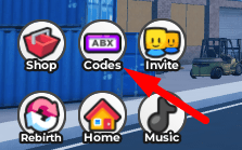 The Codes button in Bathroom Cameraman Factory Tycoon