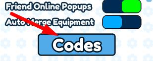 The Codes button in Fat Race